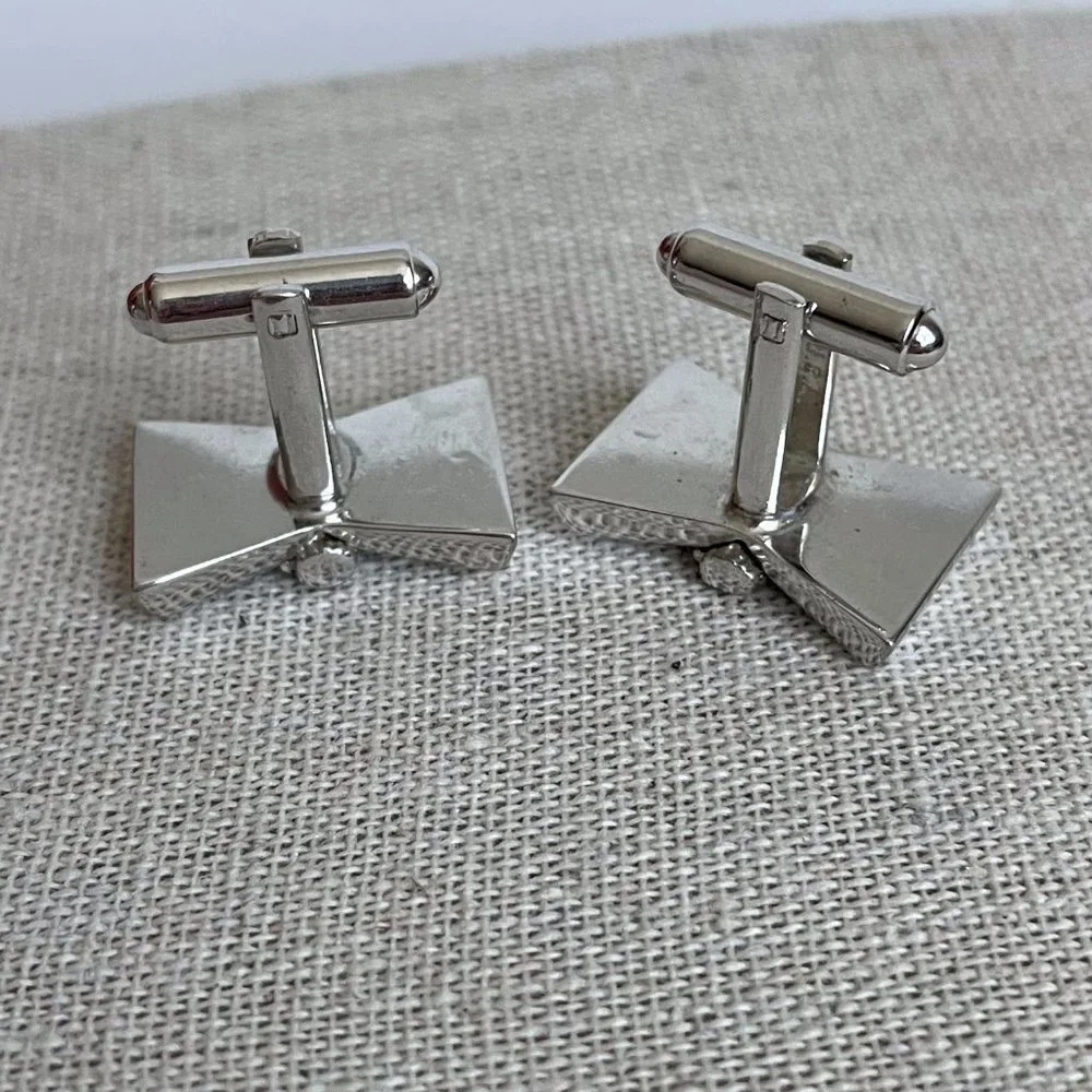 Vintage Hickok Silver Tone Cuff Links Pair